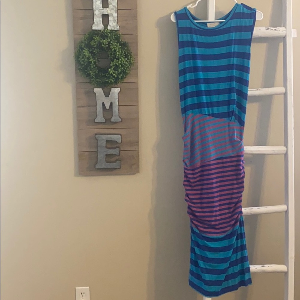 Nicole Miller artelier striped scrunch dress small